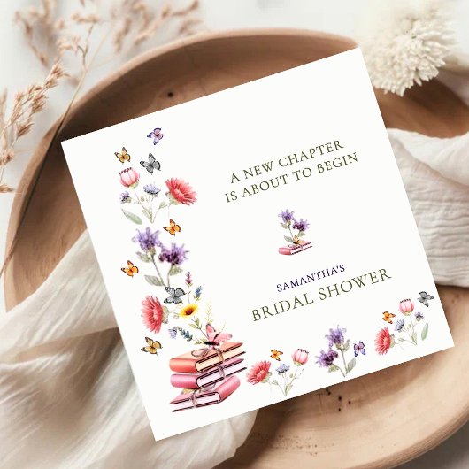 Poppy & Lavender Bridal Shower Napkins Servet