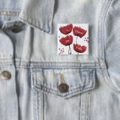 Poppy Liefde Knop Vierkante Button 5,1 Cm (In situ)