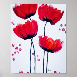 Poppy Love Canvas Poster (8x10)