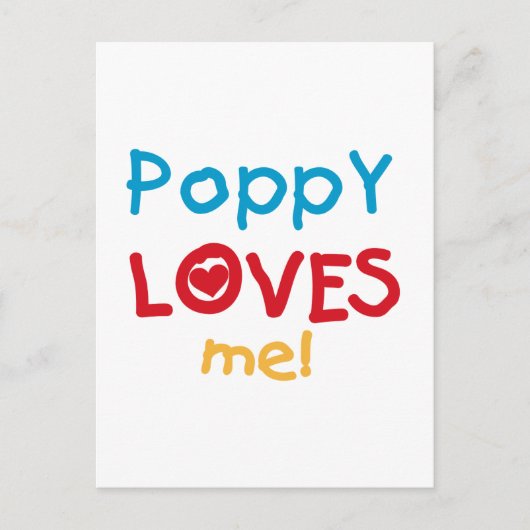 Poppy Loves Me T-shirts en geschenken Briefkaart (Voorkant)