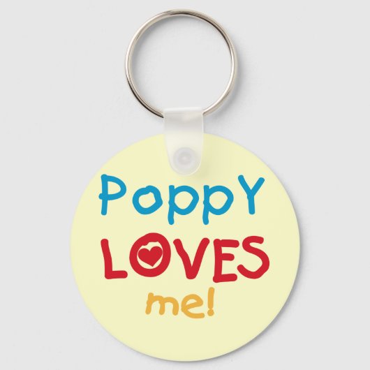 Poppy Loves Me T-shirts en geschenken Sleutelhanger (Voorkant)