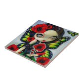 "Poppy Magic"-tegel Tegeltje (Zijkant)