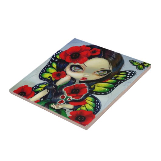"Poppy Magic"-tegel Tegeltje (Zijkant)