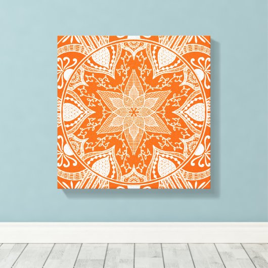 Poppy Mandala Canvas Afdruk (Insitu (Houten vloer))