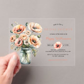 POPPY Mason Jar Bridal Shower Invitation  Acryl Uitnodigingen (Insitu (Draagbaar))