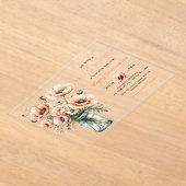 POPPY Mason Jar Bridal Shower Invitation  Acryl Uitnodigingen (Laagn)