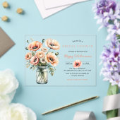 POPPY Mason Jar Bridal Shower Invitation  Acryl Uitnodigingen (Insitu (Huwelijk))