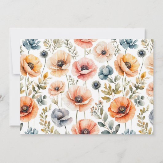 POPPY Mason Jar Bruids Douche Uitnodiging (Achterkant)