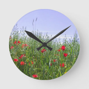 Poppy Meadow Clock Ronde Klok