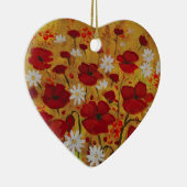 Poppy Meadow, Red Flowers Keramisch Ornament (Rechts)