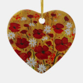 Poppy Meadow, Red Flowers Keramisch Ornament (Voorkant)