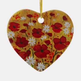 Poppy Meadow, Red Flowers Keramisch Ornament