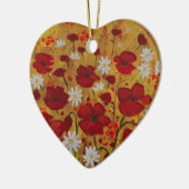 Poppy Meadow, Red Flowers Keramisch Ornament (Links)