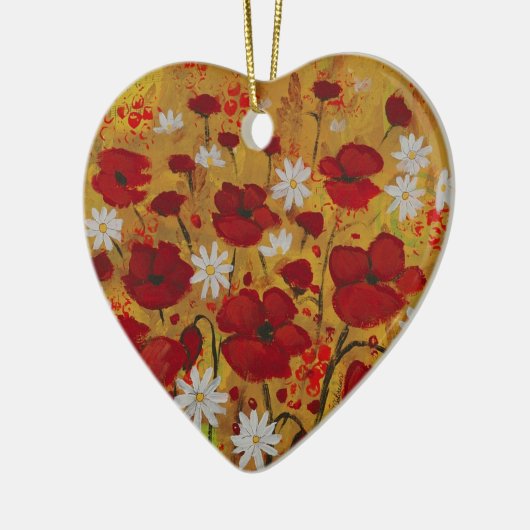 Poppy Meadow, Red Flowers Keramisch Ornament (Links)