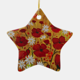 Poppy Meadow, Red Flowers Keramisch Ornament