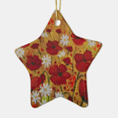 Poppy Meadow, Red Flowers Keramisch Ornament (Links)