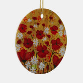 Poppy Meadow, Red Flowers Keramisch Ornament (Rechts)