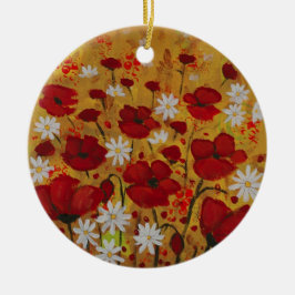 Poppy Meadow, Red Flowers Keramisch Ornament