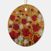 Poppy Meadow, Red Flowers Keramisch Ornament (Links)