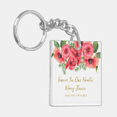 Poppy Memorial Funeral Photo Keychain (Voorkant Links)