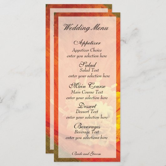 Poppy menukaart (Voorkant / Achterkant)