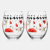 Poppy met Palestijnse Hattah wijnglazen set Wijnglas Zonder Voet (Rechts)