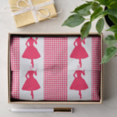 Poppy Modern Houndstooth met Mode Silhouette Tissuepapier (Geschenk)