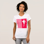 Poppy Modern Stripes met Mode Silhouette T-shirt (Voorkant volledig)