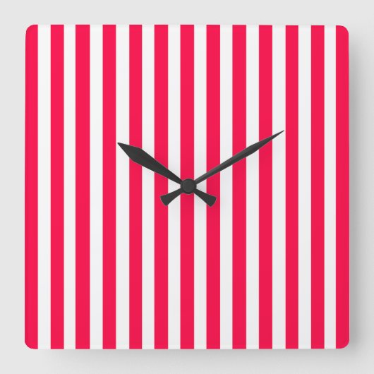 Poppy Modern Stripes Vierkante Klok (Voorkant)
