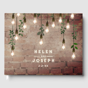 Poppy Monogram Dark Wedding Guest Book Gastenboek