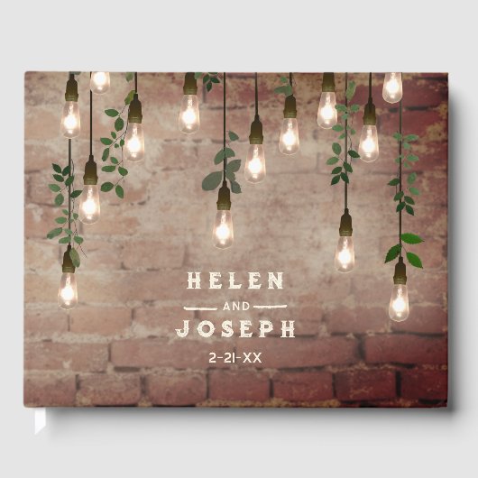 Poppy Monogram Dark Wedding Guest Book Gastenboek (Voorkant)