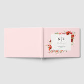 Poppy Monogram Roze Bruiloft Gastenboek (Volledig)