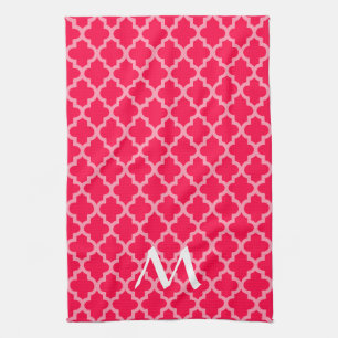 Poppy Moroccan Moods Quatrefoil met Initiaal Theedoek