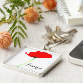 POPPY Name Personalized square Sleutelhanger (Zijkant)