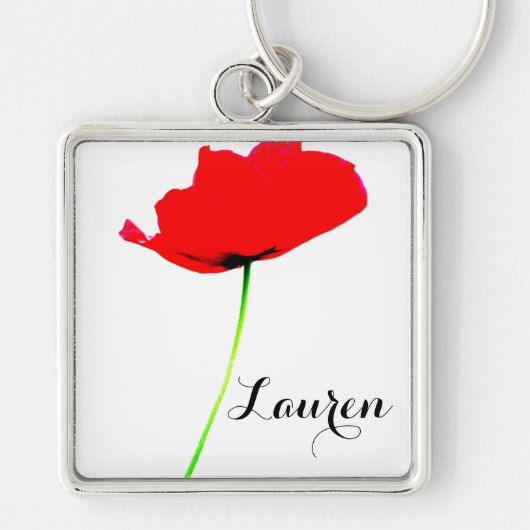 POPPY Name Personalized square Sleutelhanger (Voorkant)