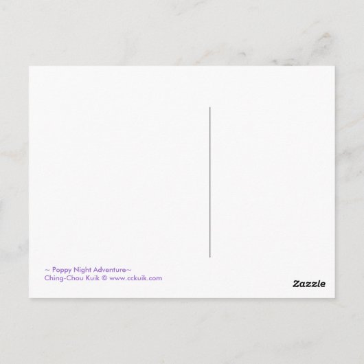 Poppy Night Adventure - Briefkaart (Achterkant)