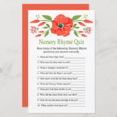 Poppy Nursery Rhyme Quiz baby shower game (Voorkant / Achterkant)