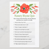Poppy Nursery Rhyme Quiz baby shower game (Voorkant)