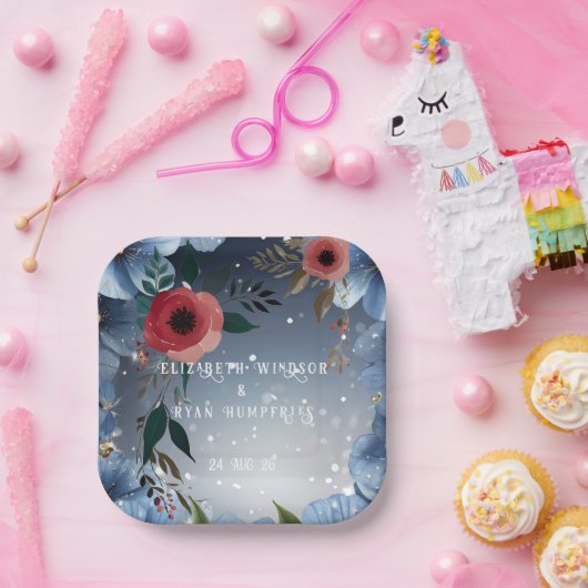 Poppy of Love - Collectie voor huwelijksuitnodigin Papieren Bordje (Feest)