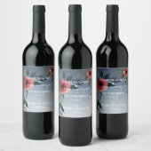 Poppy of Love - Collectie voor huwelijksuitnodigin Wijn Etiket (Flessen)