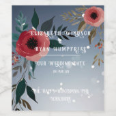 Poppy of Love - Collectie voor huwelijksuitnodigin Wijn Etiket (Enkel label)