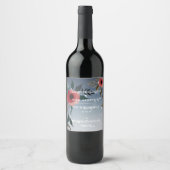 Poppy of Love - Collectie voor huwelijksuitnodigin Wijn Etiket (Voorkant)