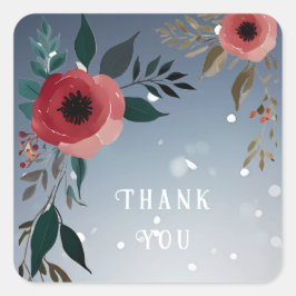 "Poppy of Love" Uitnodigingen Trouwcollectie Vierkante Sticker