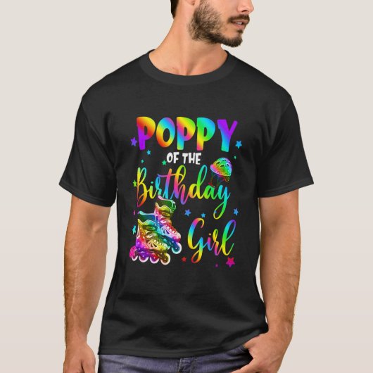 Poppy of Roller Roller Skating Birthday Match T-shirt (Voorkant)