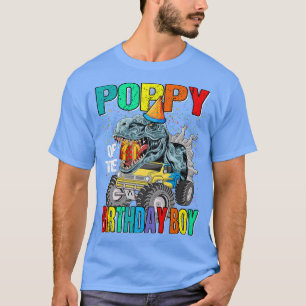 Poppy of the Birthday Boy Monster Truck Dinosaur T-shirt