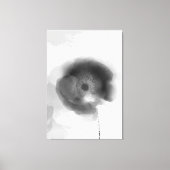 Poppy of Troy Black and White Waterverf Floral Canvas Afdruk (Voorkant)