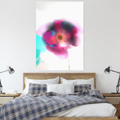 Poppy of Troy Burgundy Waterverf Floral Canvas Afdruk (Insitu (Slaapkamer))