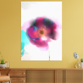 Poppy of Troy Burgundy Waterverf Floral Canvas Afdruk (Insitu (Woonkamer))