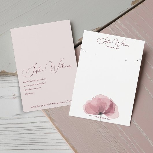 Poppy Oorbel & Ketting Set Sieraden Display Kaart