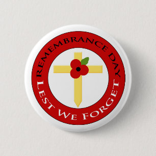 Poppy op cross-Badge Ronde Button 5,7 Cm